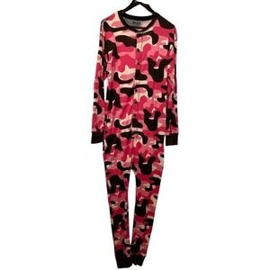 Lazy One Pink Camo Deer Pajamas Women's XL Cotton Cabincore